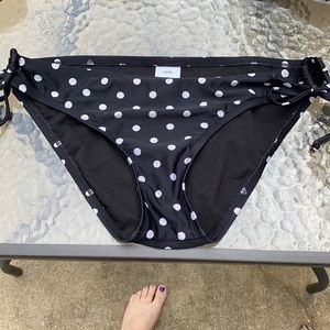 Black n white bigger polka dot tie bikini size Med